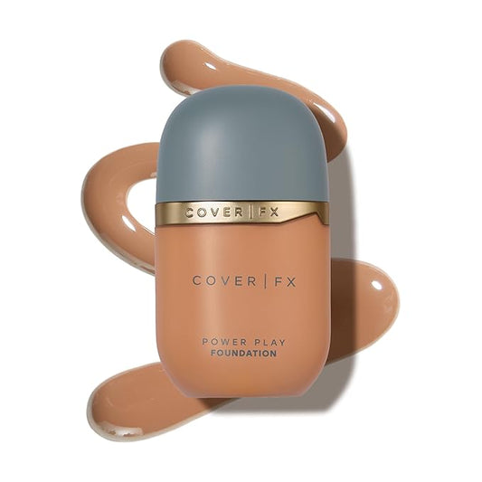 COVER FX Power Play Foundation - Shade T1 - Buildable Full Coverage - Waterproof Sweat-Proof Transfer-Proof - Natural Matte Finish - All Skin Types