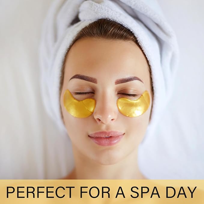 25 Paris Under Eye Patches Eye Mask for Puffy Eyes, Reducing Dark Circles, Anti-Aging & Refreshing, Collagen Eye Mask Eye Pads for Skin Care, 24K Gold