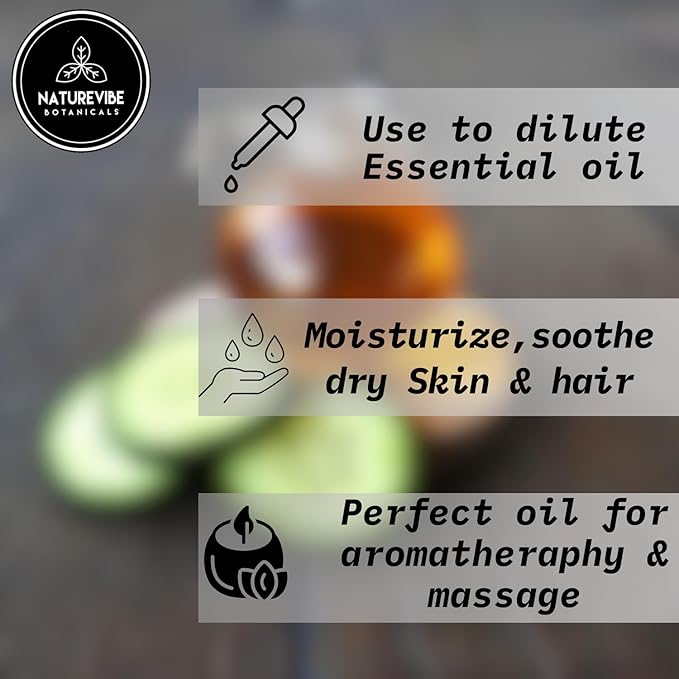 Naturevibe Botanicals Cucumber Oil 32 Ounces | 100% Pure and Natural | Great for Skin Care and Hair Care