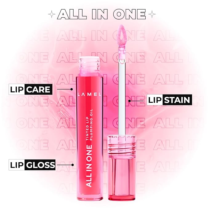 All-in-One Lip Tinted Plumping Oil - Universal Color & Moisture, Soft Balm for Day & Night Use, Lip Mask&Lip Gloss - Long-Lasting & Scented, Watermelon 403-3ml/0.1fl.oz