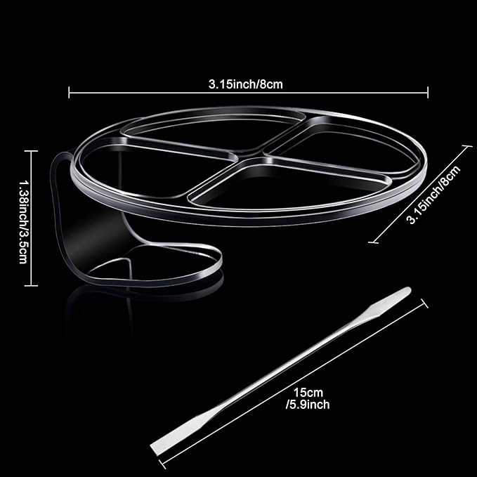 2 Pieces Hand Makeup Mixing Palette Handheld Palette