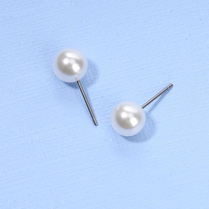 Boho Pearl Studs Earrings Tiny Pearl Earrings Minimalist Earrings Pearl Simple Studs Jewelry for Women Bridesmaid Gifts