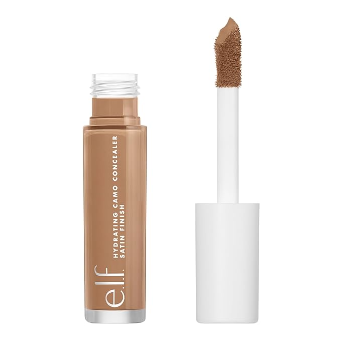 e.l.f. Hydrating Camo Concealer, Lightweight, Full Coverage, Long Lasting, Conceals, Corrects, Covers, Hydrates, Highlights, Tan Walnut, Satin Finish, 25 Shades, All-Day Wear, 0.20 Fl Oz