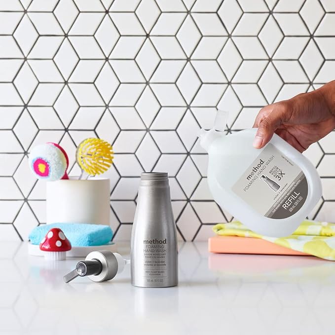 Method Foaming Hand Soap Refill, Violet + Lavender, Recyclable Bottle, Biodegradable Formula, 28 fl oz (Pack of 4) (Packaging May Vary)