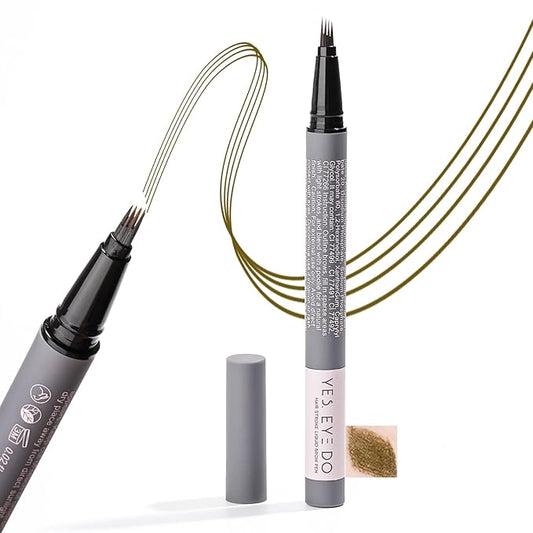 Taupe Eyebrow Pencil, 4-Prong Precision Brow Pen, Create Hair-like Stroke, Lift & Snatch Brow Shaping, Last for 24H YES.EYE DO (Cocoa Dust-Taupe)