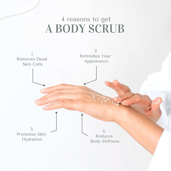 Rose Body & Foot Scrub 10 oz - a gentle and enjoyable exfoliating experience, leaving your skin feeling smooth - The best stocking stuffer.