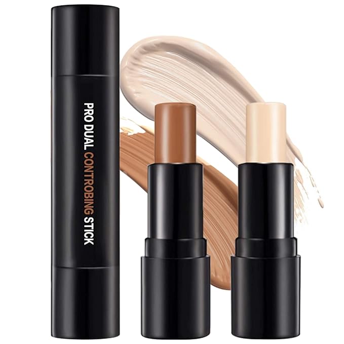 Double-End Contour Highlighter Stick, Face Contour Makeup Contouring Sticks Cream Concealer (1)