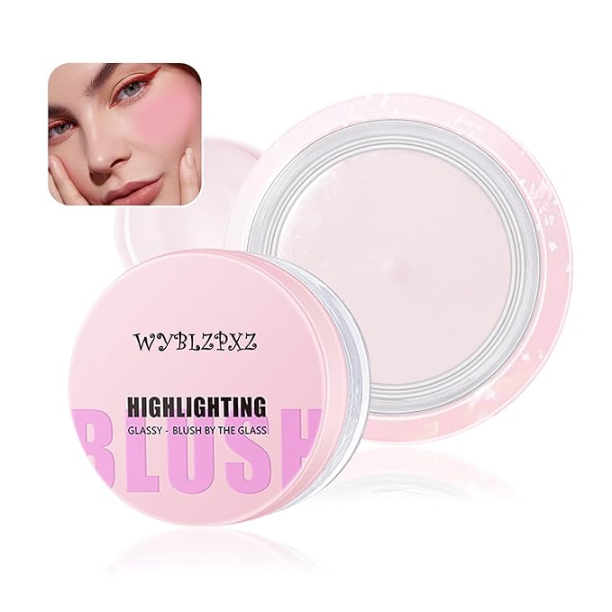 Color Changing Blush,PH Temperature Magic Color Changing Clear Blush Cream,Glossy Shiny Moisturizing Long Lasting Highlighting Lightweight Face Cheek Blush Cheeks Makeup for Women