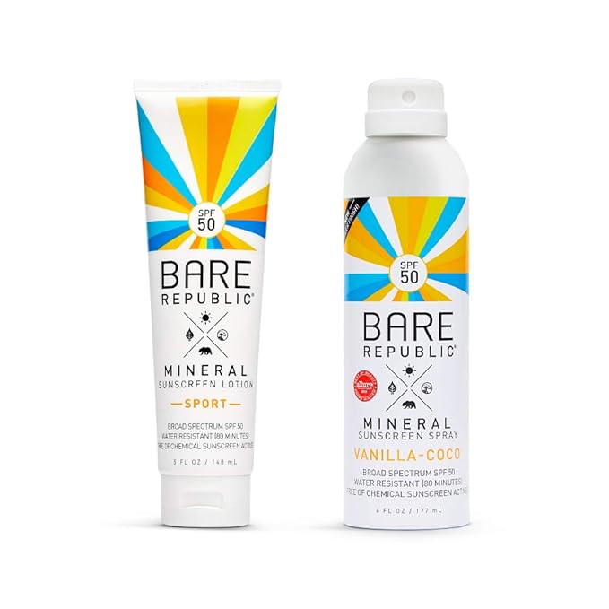 SPF 50 Mineral Sport Lotion + SPF 50 Mineral Sport Vanilla Coco Spray (2-pack)