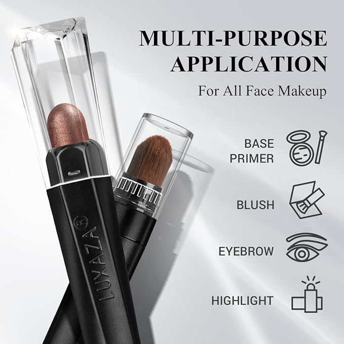 3PCS Brown Pink Eyeshadow Stick Set, Shimmer Neutral Cream Eye Shadow Sticks Crayon,Waterproof Long Lasting Eye Highlighter, Eye Brightener Stick Makeup Sets