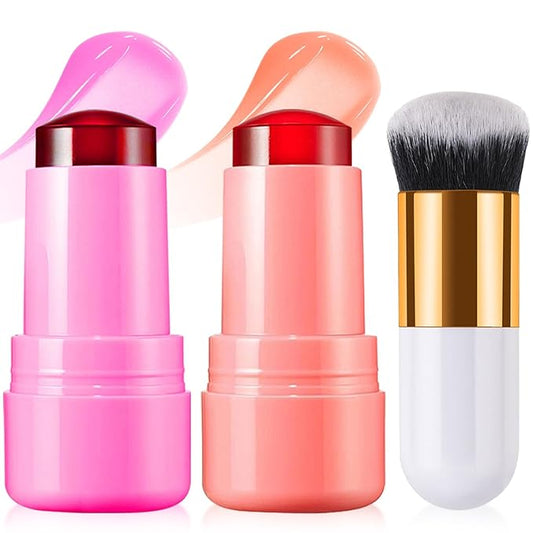 2PCS Cooling Water Jelly Lip Tint/Blush, Jelly Blush Cooling