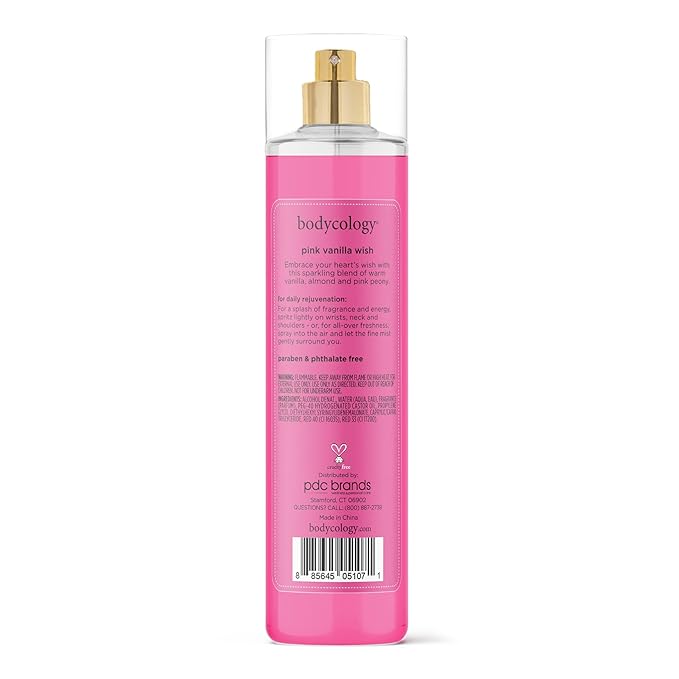Bodycology Long-Lasting Fragrance Body Mist, Pink Vanilla Wish, 8 fl oz