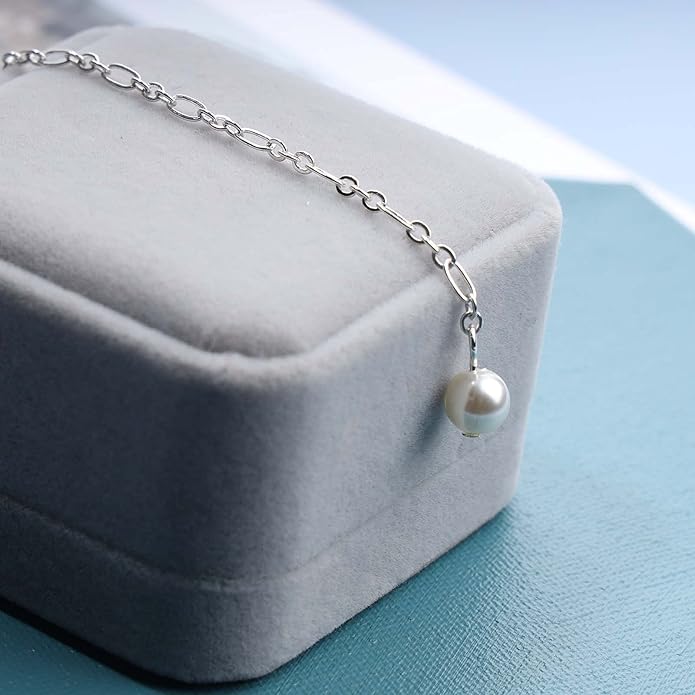 Boho Long Pearl Necklace Gold Lariat Y Necklace Choker Pearl Pendant Necklace Vintage Minimalist Necklace Chain Jewelry for Women and Girls