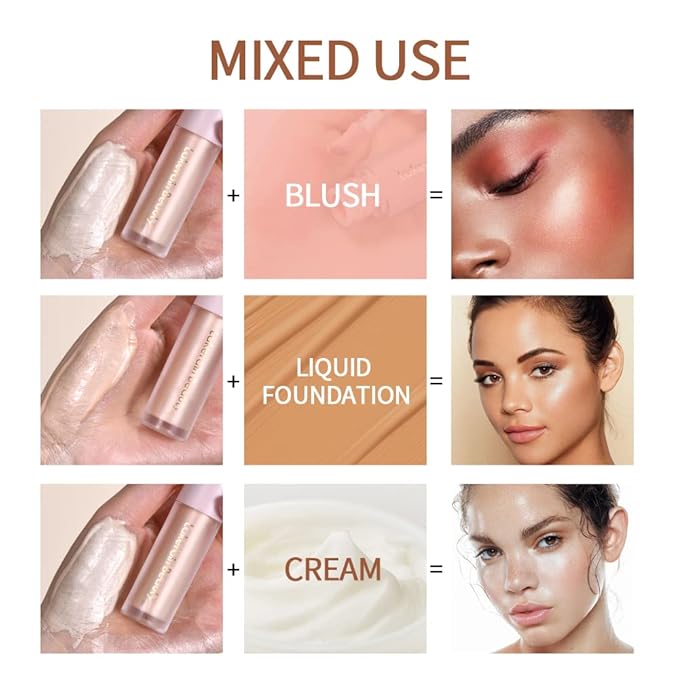 Liquid Highlighter - Luminous Finish Light Liquid Luminizer Makeup Enhanced with Pearl Particles & Botanical Blend, Weightless Dewy Glow for Radiant Skin, Vegan, Cruelty-Free (#02 Starlight)