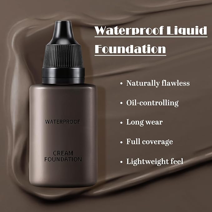 Boobeen Liquid Full Coverage Foundation, Concealer Cream Foundation, Lightweight Buildable Foundation for Smoother Skin, Matte Long Lasting, Flawless Base Makeup Natural Glowing Finish
