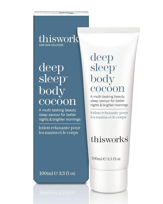 THISWORKS Deep Sleep Body Cocoon – Hydrating Body Lotion with Lavender, Chamomile & Vetivert – Soothing Nighttime Moisturizer for Dry Skin, Promotes Relaxation & Better Sleep – 100ml