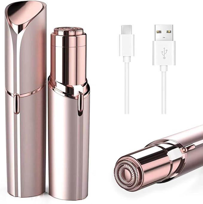Facial Hair Removal for Women, Face Shavers for Women, Portable Lady Face Electric Razor for Lip, Peach Fuzz, Chin with USB Rechargeable