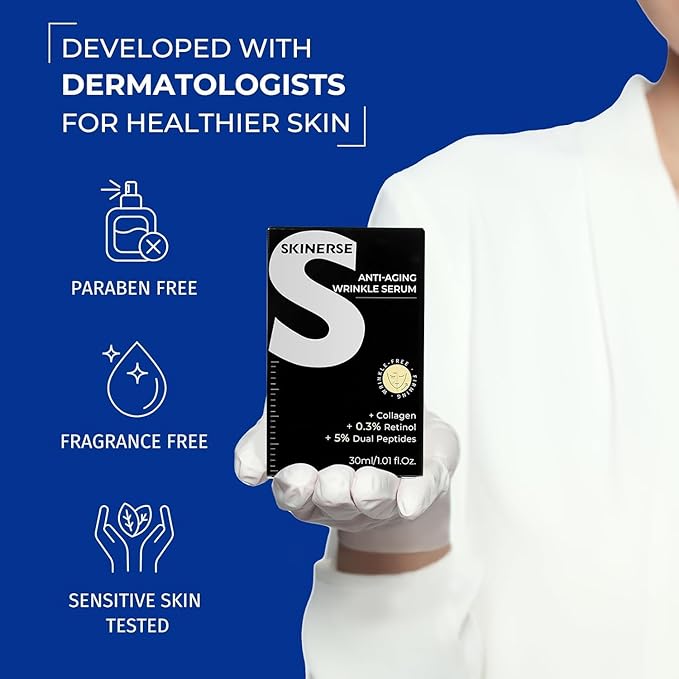 Retinol Serum for Face, Anti Aging Serum, Retinoid Collagen with Vitamin E Resurfacing Facial Rapid Fine Lines Repair, Brightening Pore Minimizer for Face Daily Skin Care Treatment 1oz