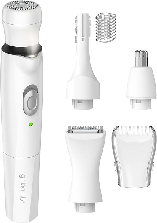 Conair GIRLBOMB All-in-One Face/Body Trimmer and Shaver Set for Women, Wet/Dry, Rechargeable