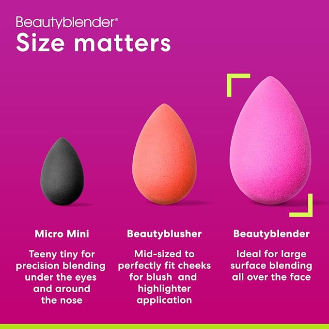 Beautyblender® | Original Pink Beauty Blender Makeup Sponge, Super-Soft Foam Easily Blends Foundations, Powders & Creams, Made in USA, Reusable, Washable, Streak Free Application, Vegan, Cruelty Free