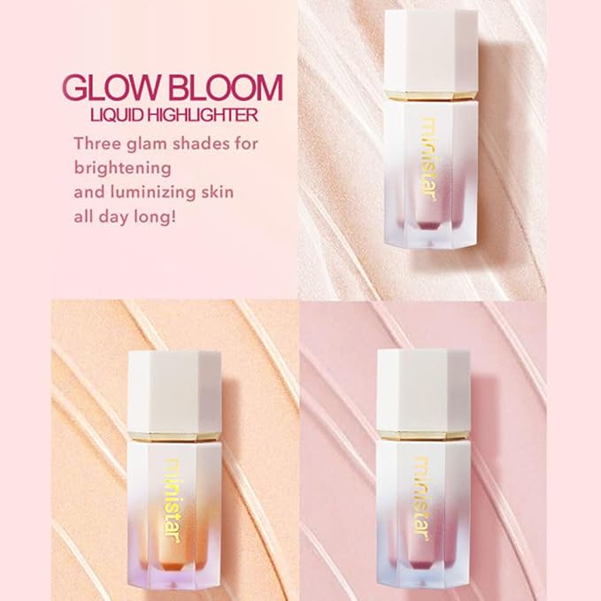 Liquid Highlighter Makeup, Long Lasting Liquid Luminizer for Glowing Skin Waterproof Smooth Glitter Highlight Face Illuminator Cream Contour Stick Body Shimmer Liquid Bronzer(#01 MOONLIGHT)