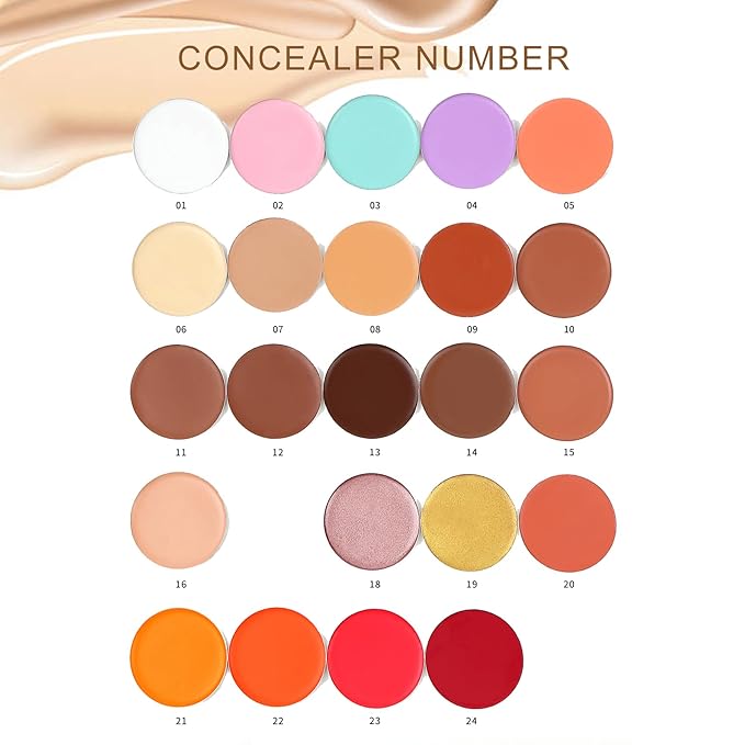 Cream Concealer Corrector Correcting Contour Makeup Set under Eye Concealer Cream Kit for Dark Circles and Blemish 14