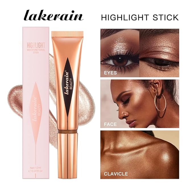 Liquid Highlighter Beauty Stick, Highlighter Makeup, Highlighter Wand,Liquid Beauty Stick With Cushion Applicator For Highlighter, Natural Matte FinIsh Makeup For Women(04#)