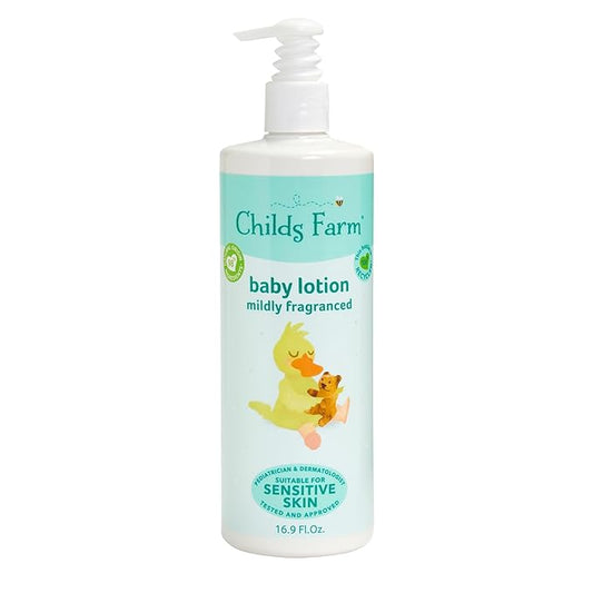 Childs Farm, Baby Lotion for Sensitive Skin, Moisturizer for Dry Skin, 16.9 oz, Lightly Fragranced, Vegan, Cruelty-Free