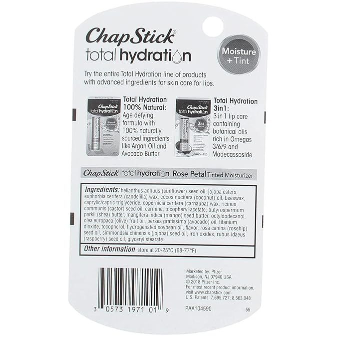 ChapStick Total Hydration Rose Petal 0.12 oz