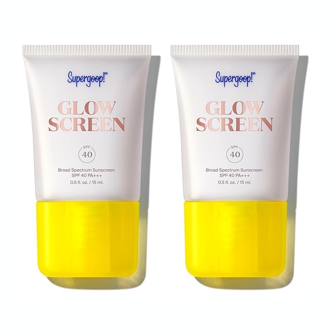 Supergoop! Glowscreen (SPF 40) - 0.5 fl oz, Pack of 2 - Glowy Primer + Broad Spectrum Tinted Sunscreen - Helps Filter Blue Light - Hydration - Hyaluronic Acid & Vitamin B5