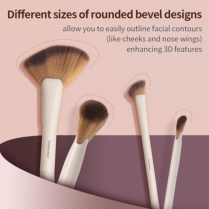 Makeup Brushes, Dual End Makeup Brush Set 7 Pcs, Foundation Contour Powder Concealer Eye Shadows Blush Make Up Brushes, Travel Gift Set, Cruelty-Free