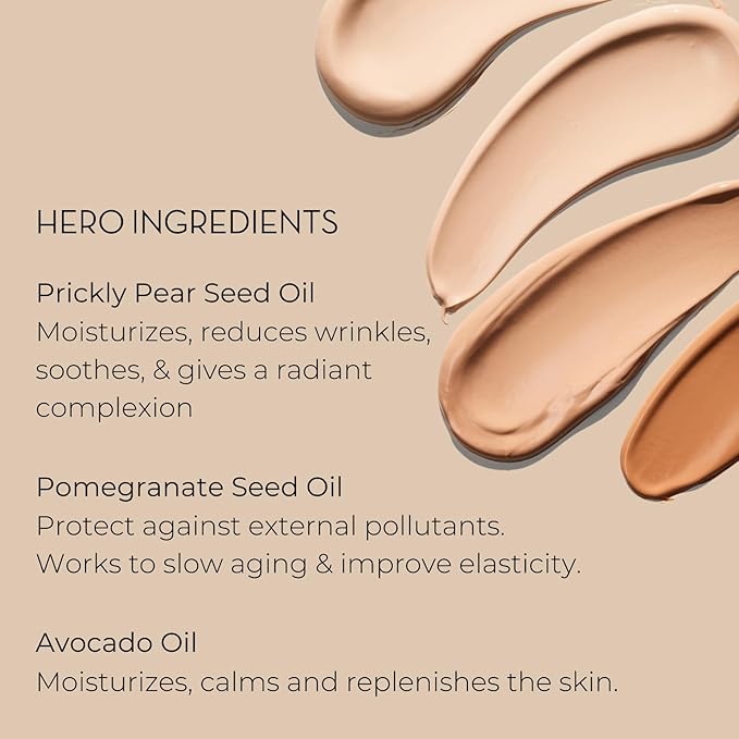 INIKA Organic BB Cream Foundation - Vegan Makeup with Hydrating Prickly Pear, Jojoba, and Pomegranate Seed Oil - Lightweight, Radiant BB Glow for Balanced Skin Tone, Nude 1 fl oz