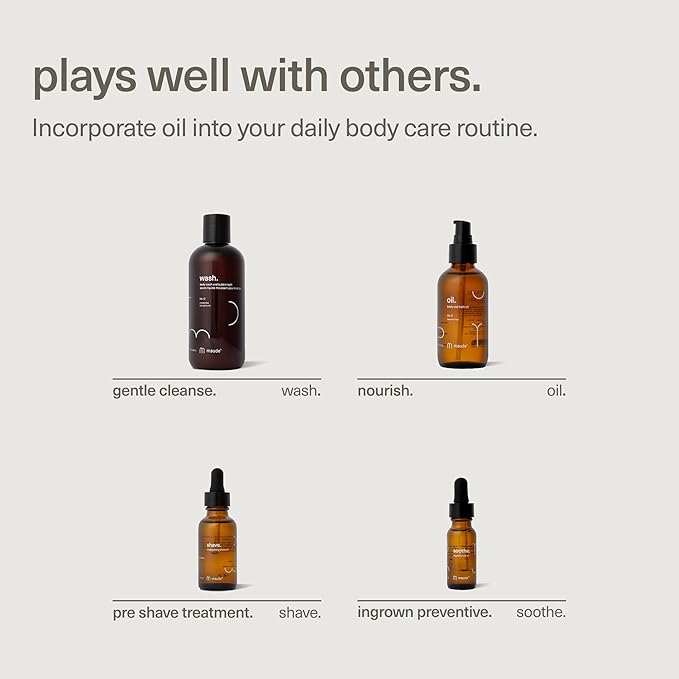 Maude Oil No. 0 - Hydrating Organic Massage + Body Oil - Skin Moisturizer with Organic Jojoba, Coconut & Castor Oil - Rich in Vitamin B + Vitamin E (4 fl oz)
