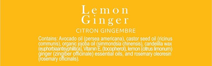 Lemon Ginger Lip Balm Collection, Vegan Lip Balm Set, Bees Wax Free, with Avocado Oil, Organic Jojoba Oil, Vitamin E, Natural Moisturizer For Dry, Cracked, or Chapped Lips, 3 Tube Set