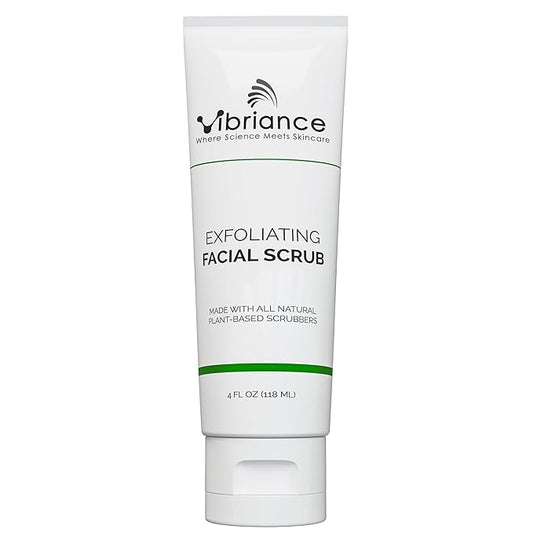 Vibriance Ultra-Gentle Face Scrub, 4 fl oz - Exfoliating Facial Wash Unclogs Pores - Sulfate and Paraben-Free Exfoliator For All Skin Types - Made with Natural Ingredients