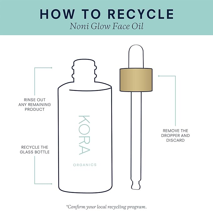 KORA Organics Noni Glow Hydrating Face Oil with Rosehip, Gua Sha Oil, Certified Organic, Cruelty Free, 0.34 fl oz - Face Care Beauty Products for Women