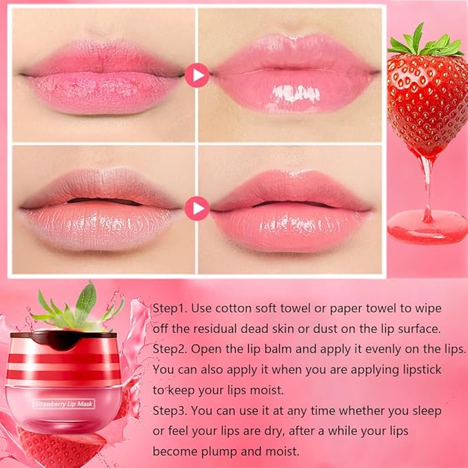 2PCS Strawberry Pot Lip Balm