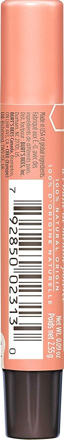 Burt's Bees Lip Balm, Moisturizing Lip Shimmer for Women, for All Day Hydration, with Vitamin E & Coconut Oil, 100% Natural, Apricot, 0.09 Ounce