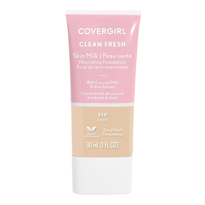 COVERGIRL Clean Fresh Skin Milk Foundation, Fair, 1 Fl Oz (Pack of 1) (packaging may vary)