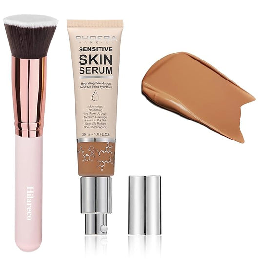 2024 New PHOERA Foundation Makeup for Mature Skin, Wrinkles Matte Natural Finish for a Flawless Complexion (N05 Tan)