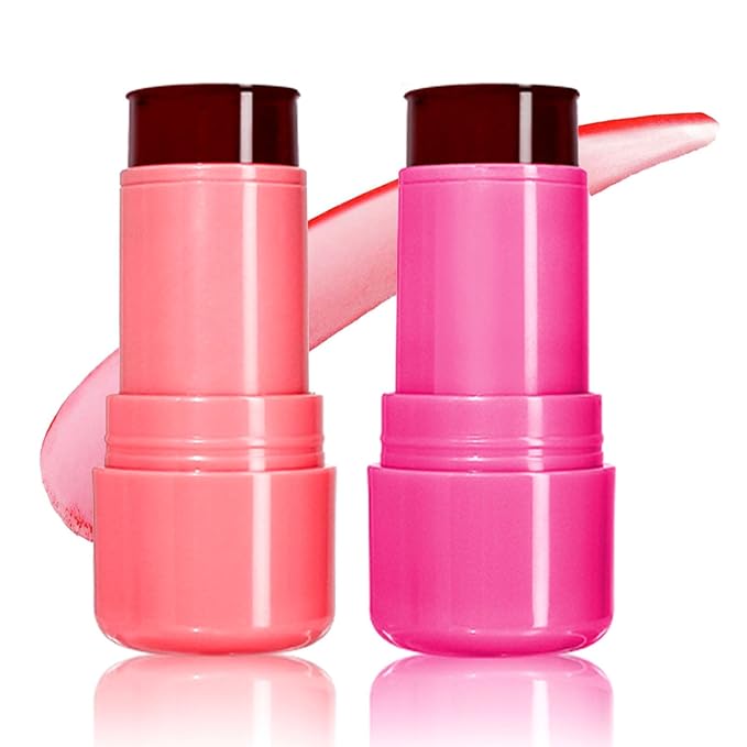 2 Colors Cooling Water Jelly Tint Stick,Multi-Use Cheek Cooling