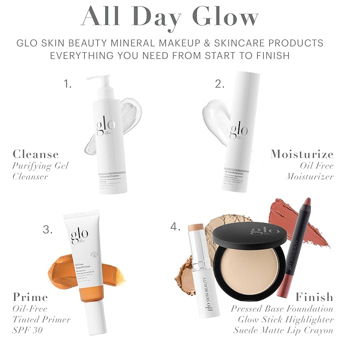 Glo Skin Beauty Oil-Free Tinted Primer SPF 30, (Light) 1.7 oz - Mineral Makeup for Face, 4-in-1 Foundation Primer, Sheer Coverage, Skincare & Sunscreen With Broad Spectrum UVA/UVB Protection