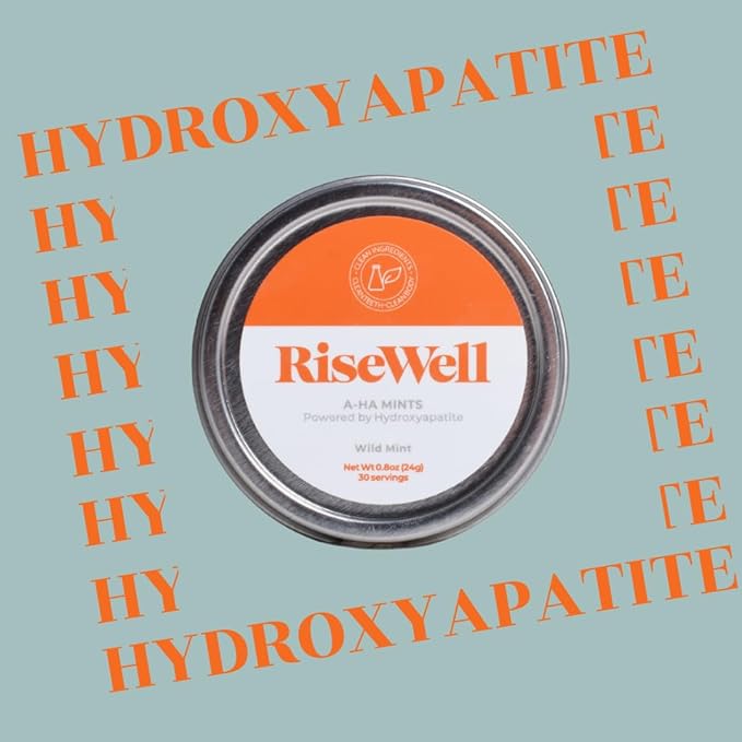 RiseWell a-HA Mints - Xylitol Mints for Dry Mouth - Hydroxyapatite Sugar Free Breath Mint - Promotes Remineralization and Freshens Breath, On-The-Go Oral Mint, 30 Count