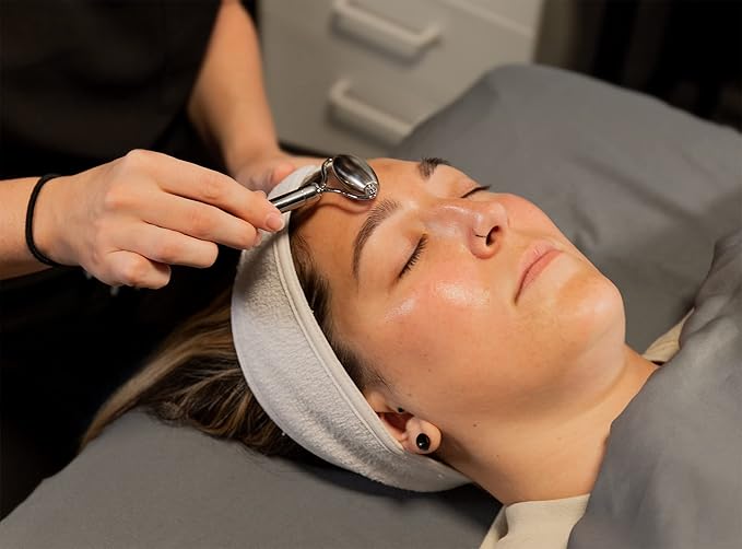 Stainless Steel Ice Roller & Rose Quartz Facial Set | Luxury Skin Care Tools for Lymphatic Drainage, Product Absorption, Skin Tightening, & Relaxation