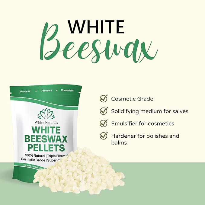 Bulk White Beeswax Pellets 5lb, Pure, Lotions,
