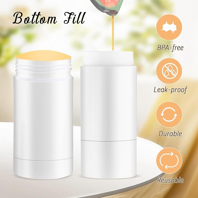 12 Pieces 15g White Plastic Deodorant Tubes,Lipstick