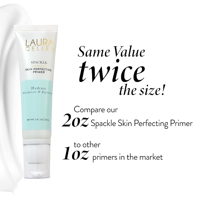 LAURA GELLER NEW YORK Spackle Primer - Hydrate - Super-Size 2 Fl Oz - Hyaluronic Acid Makeup Primer for Mature Skin