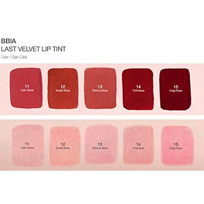 BBIA Last Velvet Lip Tint - Soft & Creamy Matte Finish Lip Stain, Blur Effect with Velvety Texture, Long-Lasting, High Pigment, Lightweight, Non-Drying, Korean Lip Makeup (11 CALM BOSS)