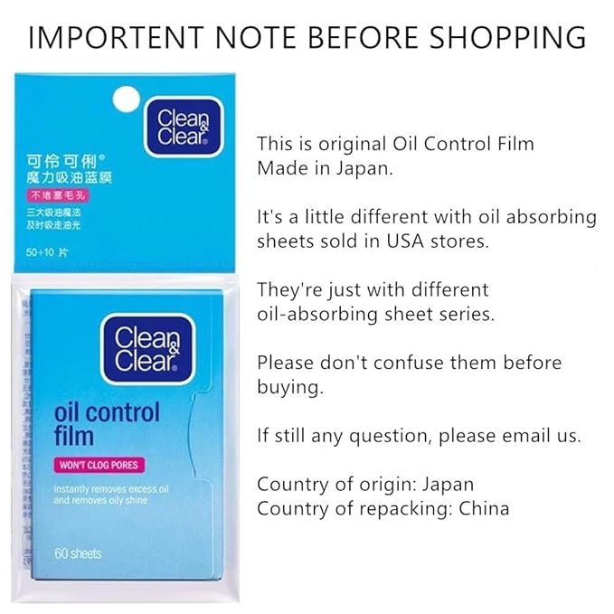 Oil Control Film Replacment for Clean & Clear Oily Skin