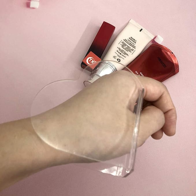 2pcs Heart-shaped Clear Acrylic Nail Art Display Cosmetic